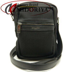 Saint Laurent Paris YSL Pouch Sid Shoulder Bag Crossbody Canvas Leather Black